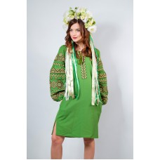 Embroidered boho dress "Fairy Story" Kiwi